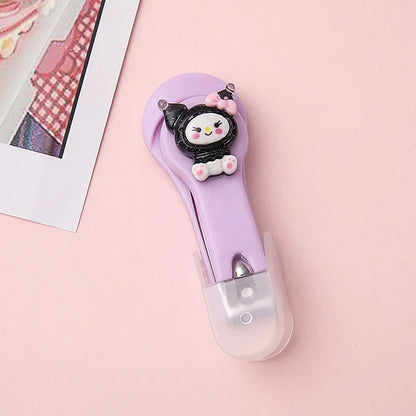 Cute Cartoon Nail Clippers Kawaii Cinnamoroll Hello Kitty Kuromi Melody Nail Clipper Folding Nail Clippers Nail Beauty Tools