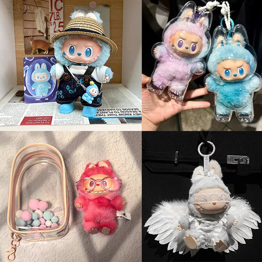 Pop Mart 3.0 Labubu Clothes Transparent Protective Shell Big Into Energy Replacement Clothing Bag Pendant Vinyl Doll Suspenders