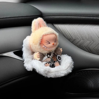 Labubu Car Safety Seat For 15-17cm Mini Plush Idol Doll Air Outlet Aromatherapy Car Ornament Gifts Car Interior Decoration
