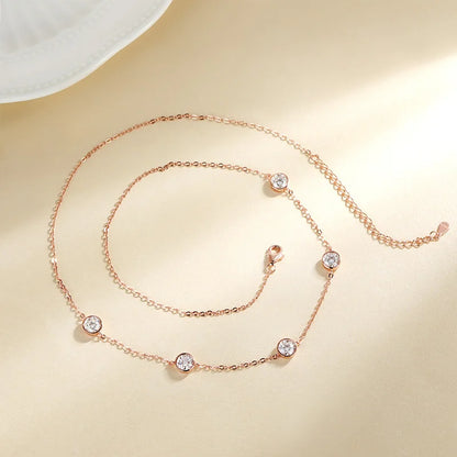 Smyoue バブル 各5mm オールモイッサナイト ネックレス レディース ラグジュアリー 女性用 ネックチェーン 100% スターリングシルバー S925 ファインジュエリー GRA