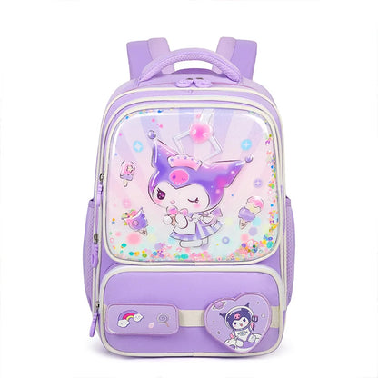Kuromi Cute Kids Backpack Large Capacity School Bag for Boys Girls Grade 3-4 Cartoon Cosplay Accessories