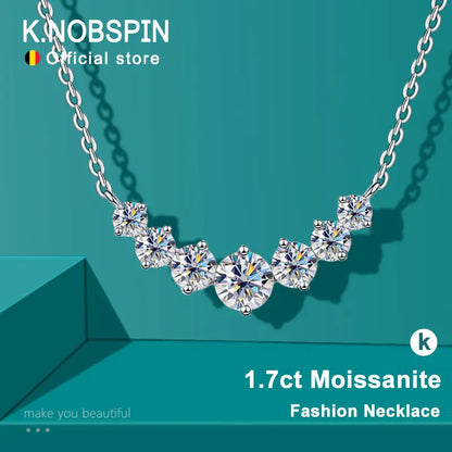 K.NOBSPIN モアサナイト ネックレス レディース ウェディング ファインジュエリー 証明書付き 925スターリングシルバー 18kホワイトゴールドメッキ ネックレス