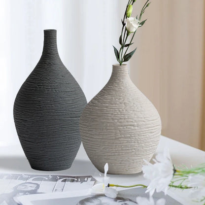 白い陶器の花瓶 家庭用装飾 北欧風 高級 細口 植木鉢 リビングルーム インテリア オフィス デスクトップ 装飾 ギフト