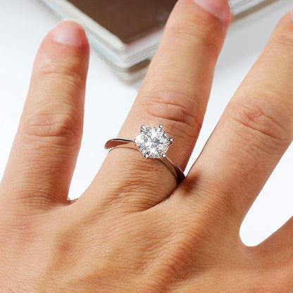 Smyoue認定 1-5CT モアサナイトリング VVS1 ラボダイヤモンド ソリティアリング レディース 婚約 約束 結婚指輪 ジュエリー ファイン