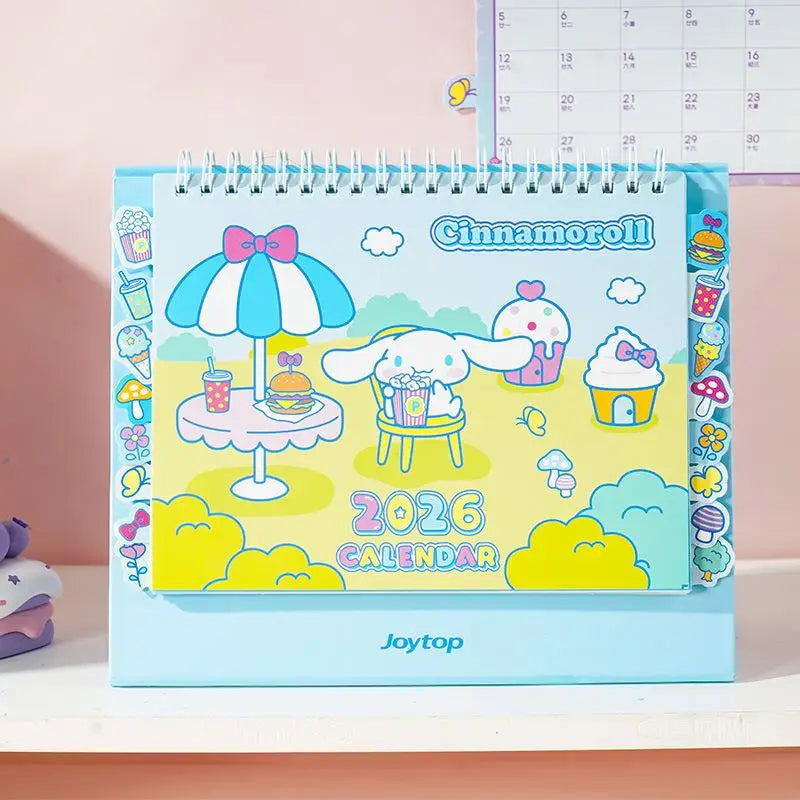 Sanrio Hello Kitty Desk Calendar Daily Schedule Desktop Decoration Kuromi Melody Schedule Plan Cartoon Room Ornament Kids Gifts