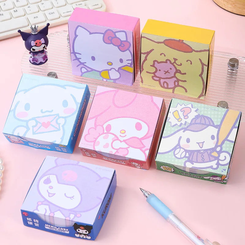 250 Pieces of Sanrio Creative Cute Kuromi Cinnamon Dog Family Sticky Notes Ins Girls Cartoon High-value Hand Note Stickers