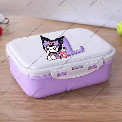 Kuromi 26 Letters Lunch Box Kawaii Girl Portable Bento Rice Boxs Student Hermetic Food Crisper Single Layer Capacity Kids Gift