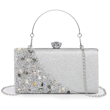 Luxury High Design Women Evening Bag Brand Party Banquet Glitter Bag For Ladies Wedding Clutch Handbag Shoulder Bag Chain Bolsas