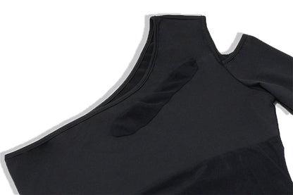 WhereMery Sexy Hollow Out See Through Mesh Bodysuit Women's Off Shoulder Long Sleeve Skinny T Shirts Gothic Aesthetic Bodysuits
