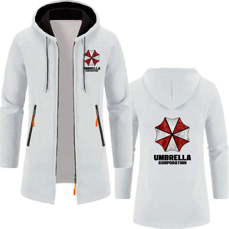 Umbrella company 2025 Men's long Hoodies Spring And Autumn Solid Color Zipper Pullover Comfort Harajuku Top Sweatshirts