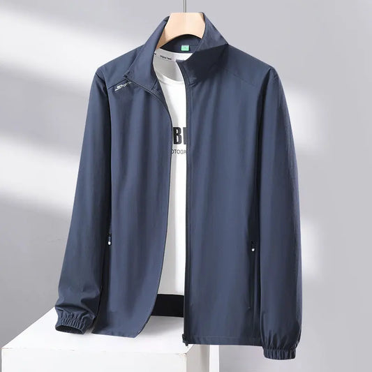 Summer sun-protective clothing men's breathable jacket ice silk quick-dry men's clothes thin single-layer quick-dry UV jacket