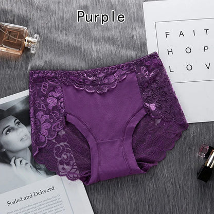 Women's Cotton Underwear Panties Sexy Lace Mid-Waist Hollow Female Briefs Hip Lift Underpants for Lady Lingerie Нижнее Белье
