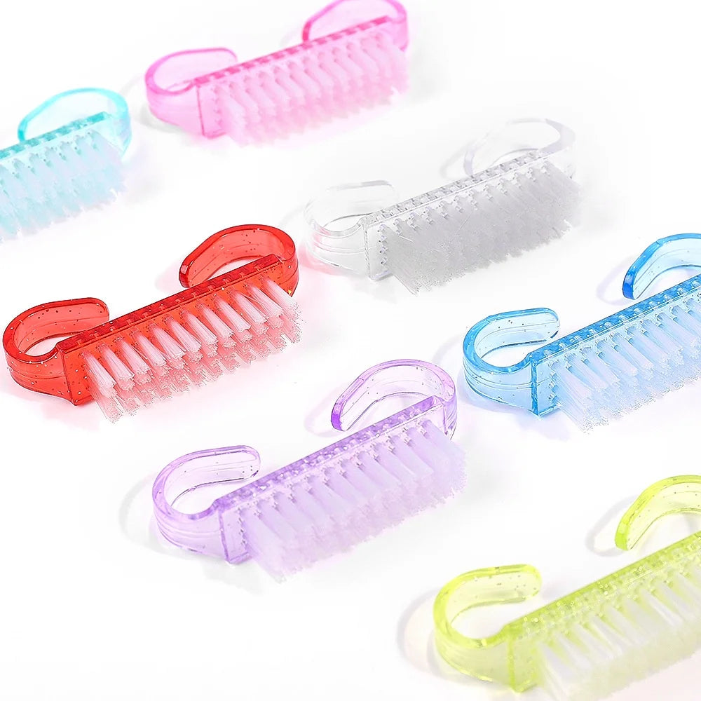 10/1個 プラスチック ネイルブラシ ミックスカラー ネイルハンドスクラブ クリーニングブラシ ダストクリーナー ネイルアート マニキュア ソフトリムーバーツール