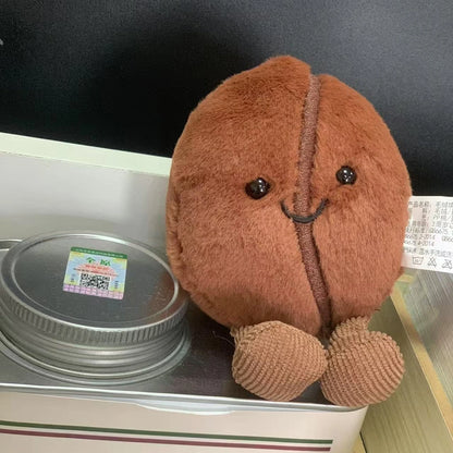 Jellycat コーヒー豆バッグペンダント 漫画ぬいぐるみ 笑顔のコーヒーフードぬいぐるみ かわいいキーチェーン ソフトドール 誕生日プレゼント 女の子