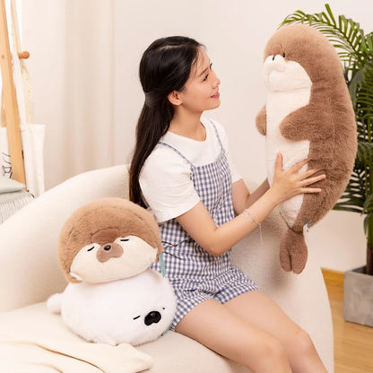 高品質 本物 かわいい 漫画 海の生き物 カワウソ ぬいぐるみ 枕 ヘッドセット ブルーシール カワウソ ぬいぐるみ 誕生日プレゼント