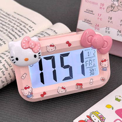 Hello Kitty Mini Night Light Alarm Clock Cute Timer Multi Functional Portable Desk Clock Birthday Gift Holiday Gift