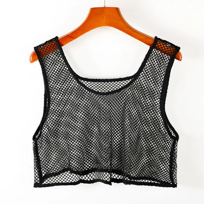 Handmade Women's Glitter Diamante Crop Top Sexy Hollow out Design Black Shining Tube Vest Short Tank Clubwear with Diamonds