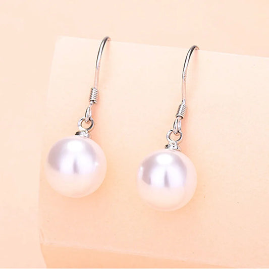 Korean Fashion Pearl Drop Earrings For Women Jewelry 2025 Trending New Luxury Women's Silver Plated Pearl Earrings Pendientes