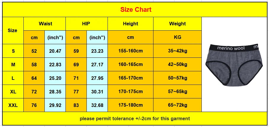 Women's 100% Merino Wool Bikini Brief Merino Underwear Lightweight Briefs Women Sports Active Panties Soft Breathable Anti-Odor