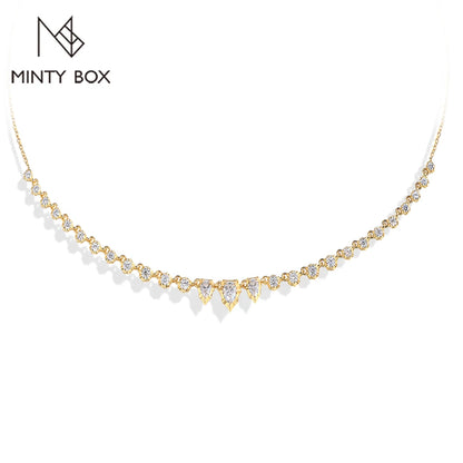 MINTYBOX S925 スターリングシルバー モアサナイト ヘビ D VVS1 ラボダイヤモンド 18k メッキ 45cm ネックレス レディース 誕生日 ジュエリー ギフト