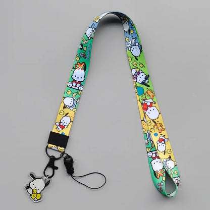 Cute Sanrio Characters Cosplay Accessories Cartoon Neck Strap Lanyard with Phone Strap and Card Holder