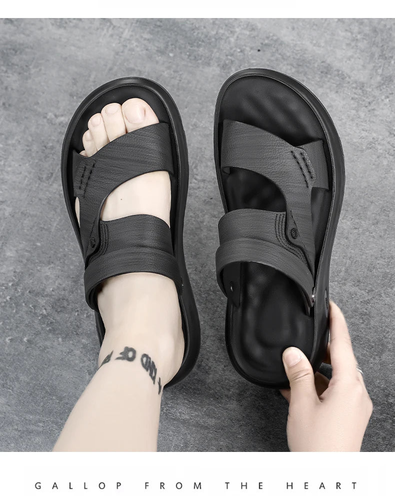 Sandals men with soft soles breathable waterproof anti slip wear-resistant suitable both summer casual wear breathable men shoes