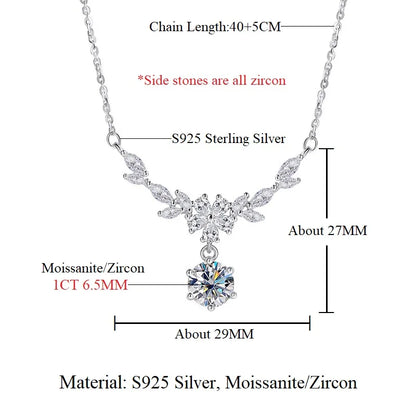 Halaile D Color Moissanite S925 Sterling Silver Cassia Twig Necklace Trendy Neck Chain Fine Jewelry Women Wedding Gift
