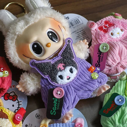 New Hot V1 V2 Labubu Hellokitty Kuromi Clothes Pendant Have A Seat Labubu Clothes Change Cotton Doll Fashion Outfit Accessories