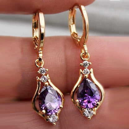 UILZ Stunning Multicolor Zircon Teardrop Earrings For Women - Fine Jewelry For Any Occasion Hoop Earring Women's Party Jewelry