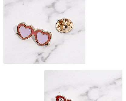 Summer Beach Sunglasses Brooch Fashion Personality Enamel Pins for Vacation Girl Women Backpack Hat Lapel Pin Jewelry Decoration