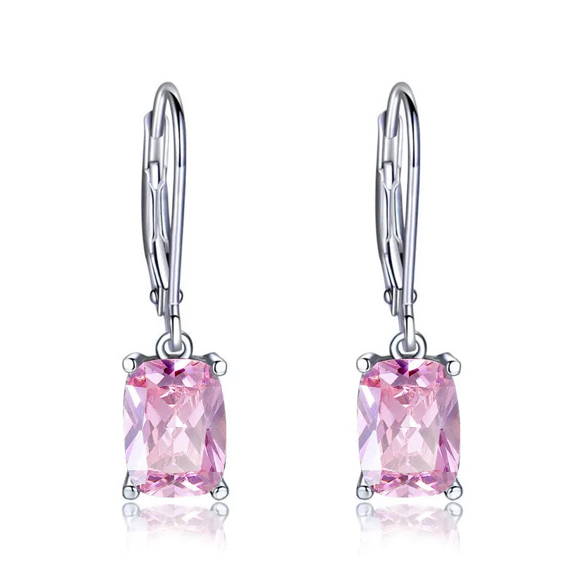 Valuable Lab Emerald Diamond Dangle Earring Jewelry 925 Sterling silver Party Wedding Drop Earrings for Women Engagement Gift