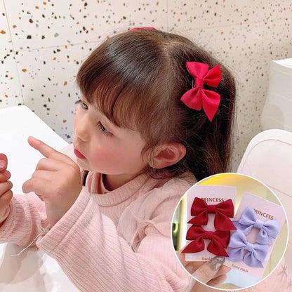 2ピース リボンヘアクリップ エレガントなフラワーヘアクリップ 子供用 レディース セット ヘアピン ヘアアクセサリー 韓国風 ヘアアクセサリー