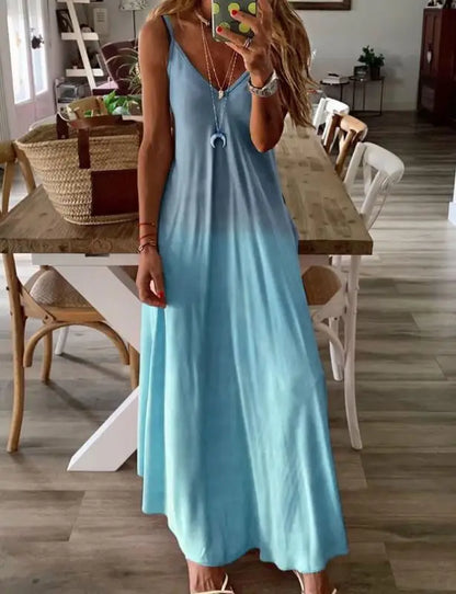 Plus Size 4XL 5XL Women's Summer Casual Loose Strap Dress Sexy Beach Boho Maxi Dress Large Size Long Dresses Female Robe Femme