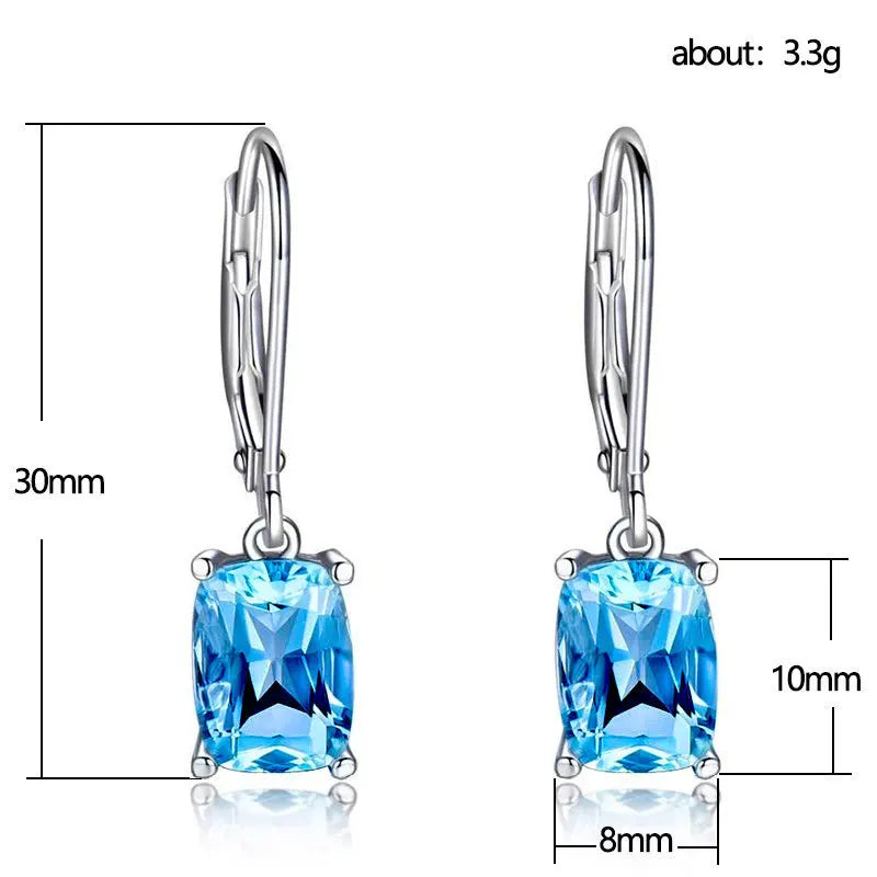 Valuable Lab Emerald Diamond Dangle Earring Jewelry 925 Sterling silver Party Wedding Drop Earrings for Women Engagement Gift