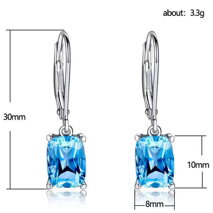 Valuable Lab Emerald Diamond Dangle Earring Jewelry 925 Sterling silver Party Wedding Drop Earrings for Women Engagement Gift