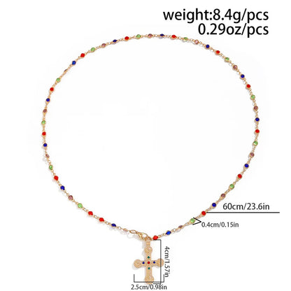 Unique Cross Pendant Necklace for Women Simple Crystal Necklace Sweater Chain Long Y-shaped Necklace Y2K Party Jewelry 2024