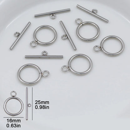 Stainless Steel OT Rings&Toggle Clasps Round Bar For Jewelry Making Necklaces Bracelets Pendants DIY Handmade Accessories
