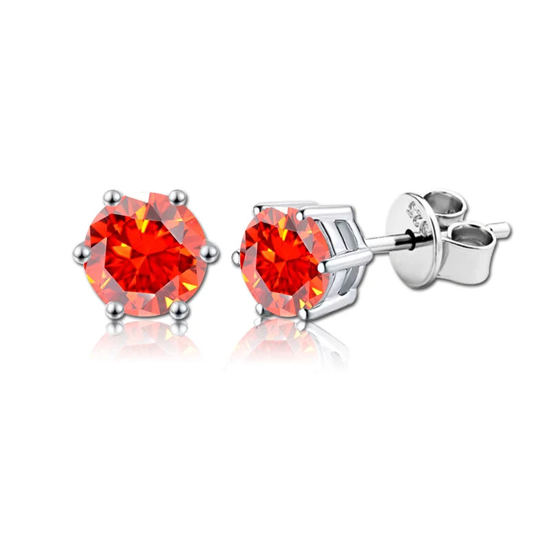 D Color Certified 0.1ct-2ct GRA Moissanite Stud Earrings Lab Created Diamond 925 Sterling Silver Gold Plated Wedding Jewelry