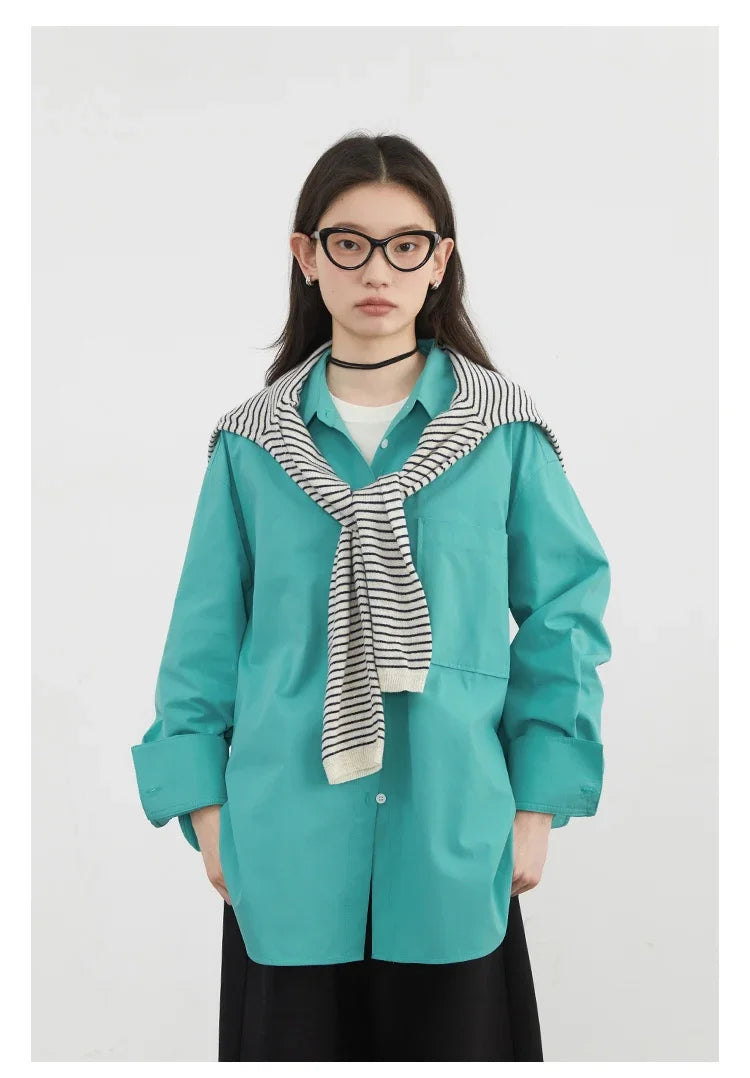 CHIC VEN Women Shirts Solid Long Sleeve Loose Single Breasted Female Blouses Woman Cotton Spring Summer 2025 Clothing