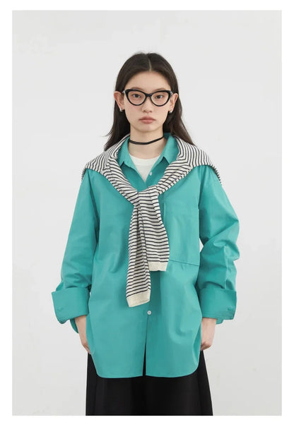 CHIC VEN Women Shirts Solid Long Sleeve Loose Single Breasted Female Blouses Woman Cotton Spring Summer 2025 Clothing