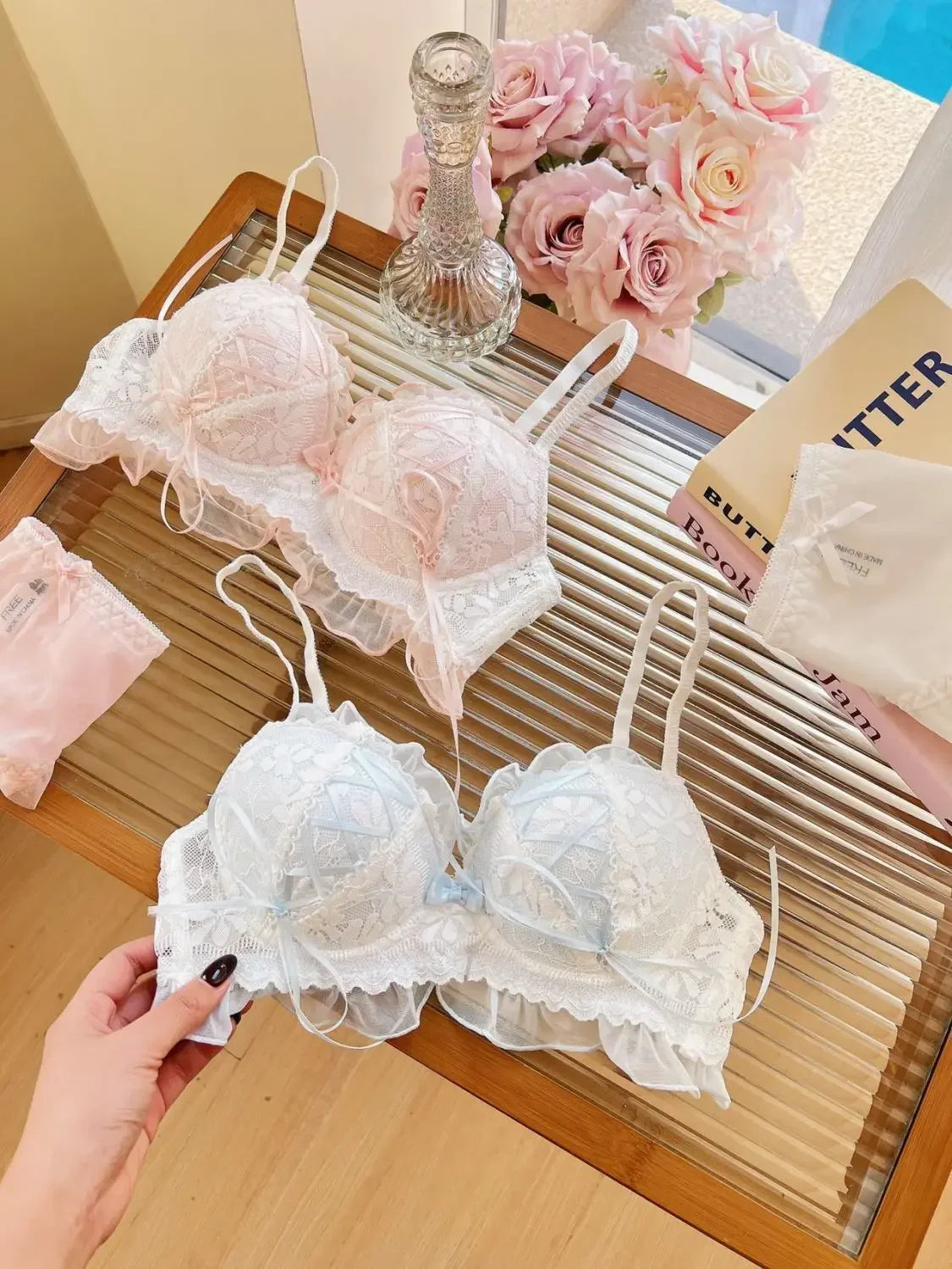Japanese Style Lolita Princess Wind Lace Lace Lingerie Design for Girls Push-up Bra Women Underwear  Push Up Bra