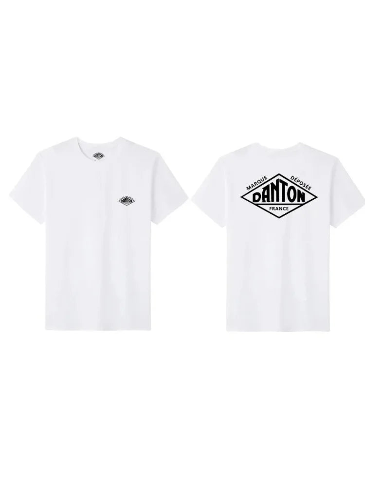 Summer Japan Style Pure Cotton T-shirt for Men Women Couple Look Ins French Style T Shirt Trendy Front Rear Letter Print Tees