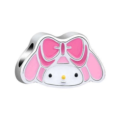 Sanrio Hello Kitty Melody Charming Cartoon Dripping Oil Beads Fit Original Pandora Bracelets Colorful DIY Jewelry Accessories