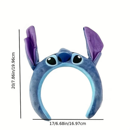 1pc Kawaii Stich Funny Headband Kuromi Melody Cinnamoroll Cute Cartoon Plush Hair Accessories for Girl Women Wash Face Hair Band