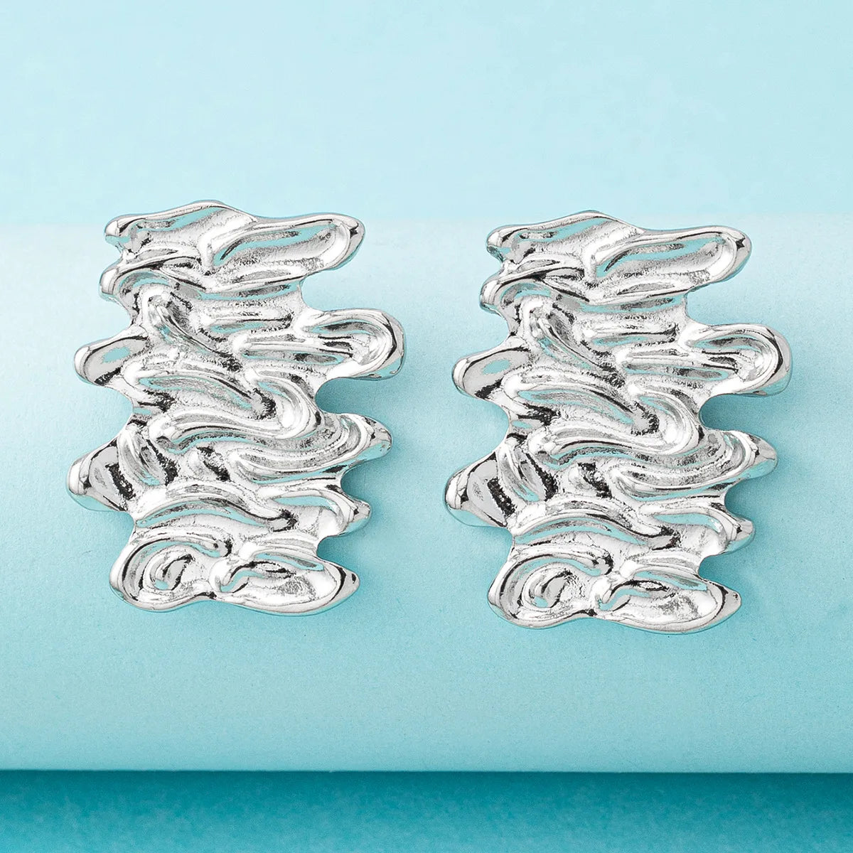 Irregularly Pleated Stud Earrings For Women Girls Geometric Ear Accessories Fashion Jewelry Holiday Party Gift OL EE086