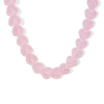 New colorful love candy resin necklace, cute love candy, niche design, collarbone chain women's gift necklace