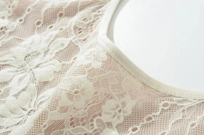 Women's Tank Double Layer Lace Bodysuit With Low Back Detail