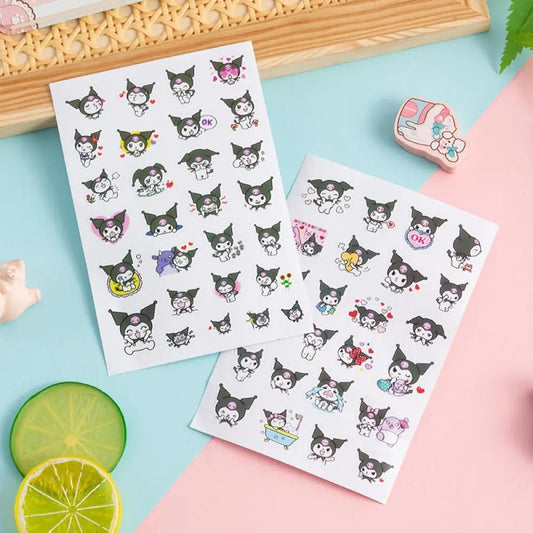 Miniso kawaii kuromi sticker small pattern creative cute cartoon decoration water cup sticker planner account kuromi sticker