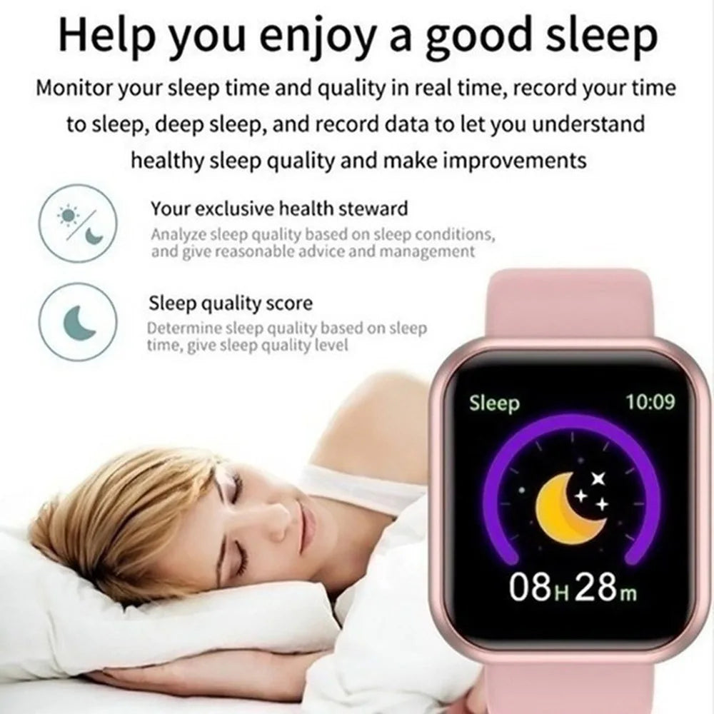 女性・男性向けスマートウォッチ 腕時計 Bluetooth接続 音楽再生 フィットネス スポーツブレスレット 睡眠モニター デジタルウォッチ