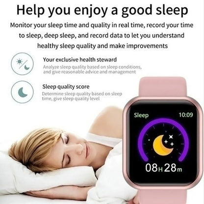 女性・男性向けスマートウォッチ 腕時計 Bluetooth接続 音楽再生 フィットネス スポーツブレスレット 睡眠モニター デジタルウォッチ